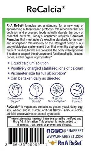 ReCalcia - Calcium Solution | Dr. Dean's Pico-Ionic Calcium - 240ml